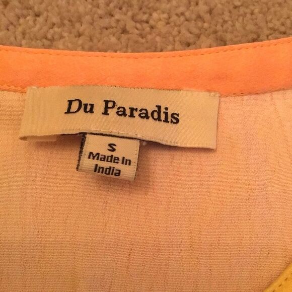 Du Paradis Vibrant Orange and Yellow Ombré Sleeveless Top - Picture 3 of 5